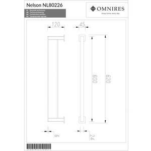 Полотенцедержатель Omnires NELSON NL80226CR
