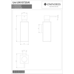 Дозатор для мыла Omnires UN10720/KCR