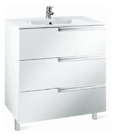 Тумба под умывальник Roca Victoria Nord Ice Edition, 80,5x46x86.5, глянцевый белый, ZRU9302834