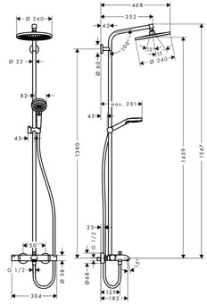 Душевая система Hansgrohe Crometta S 240 Showerpipe (27320000)