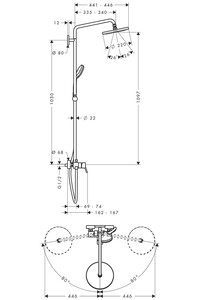 Душевая система Hansgrohe Croma 220 Showerpipe (27222000)