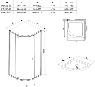 Душевой уголок Ravak PIVOT PSKK3-100 