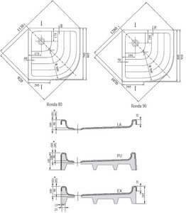 Душевой поддон Ravak Ronda 80 PU 80x80 см (A204001120)