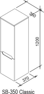 Шкаф-пенал Ravak Шкаф-пенал SB 350 CLASSIC 35X37X120 L белый (X000000356)
