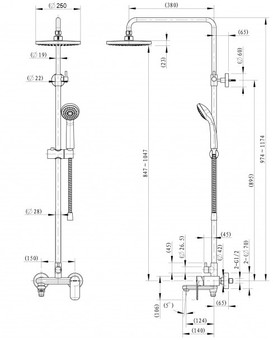 Душевая система Bravat Opal (F6125183CP-A3-RUS)