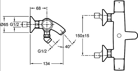 Смеситель для ванны и душа Jacob Delafon Elevation (E18874-CP)