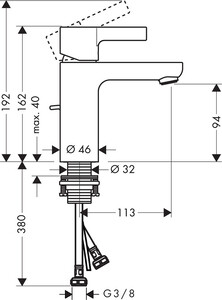 Смеситель для умывальника Hansgrohe Metris S (31060000)