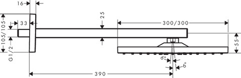 Верхний душ Hansgrohe Raindance E 300 Air (26238000)
