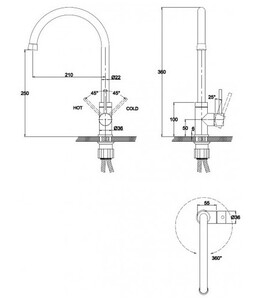Смеситель для кухни Kaiser Merkur O25 (5048/26344)
