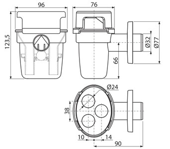 Сифон для сбора конденсата Alca Plast AKS5