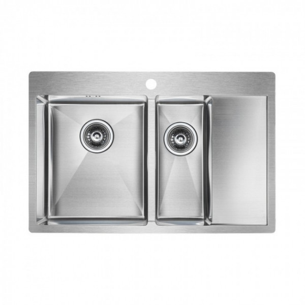 Кухонная мойка Paulmark KRONER 78/2SF PM227851-BSL нержавеющая сталь 78х51см