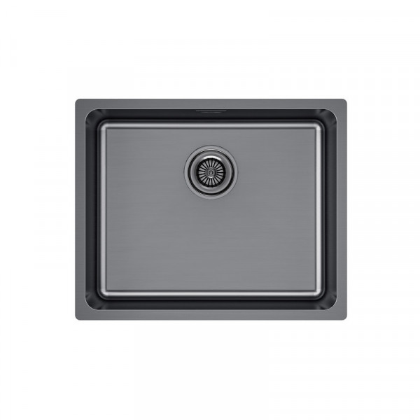 Кухонная мойка Paulmark YUNI 54 UNI YU54-GM брашированная воронёная сталь 54х44см