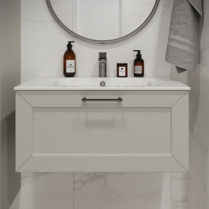 Тумба с раковиной подвесная 80см Terminus Victoria VIC10801900301O белый