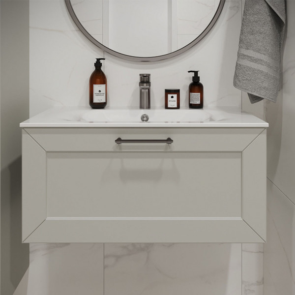 Тумба с раковиной подвесная 80см Terminus Victoria VIC10801900301O белый