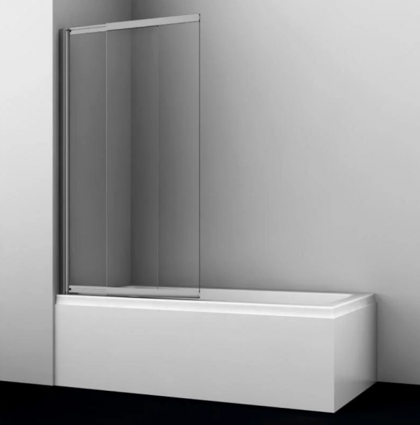 Стеклянная шторка на ванну WasserKraft Tauber 64S02-80 Сатин