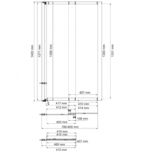 Стеклянная шторка на ванну WasserKraft Tauber 64S02-80 Сатин
