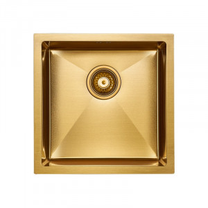 Кухонная мойка Paulmark GERBERG 44 UNI PM254444-BG брашированное золото 44х44 см