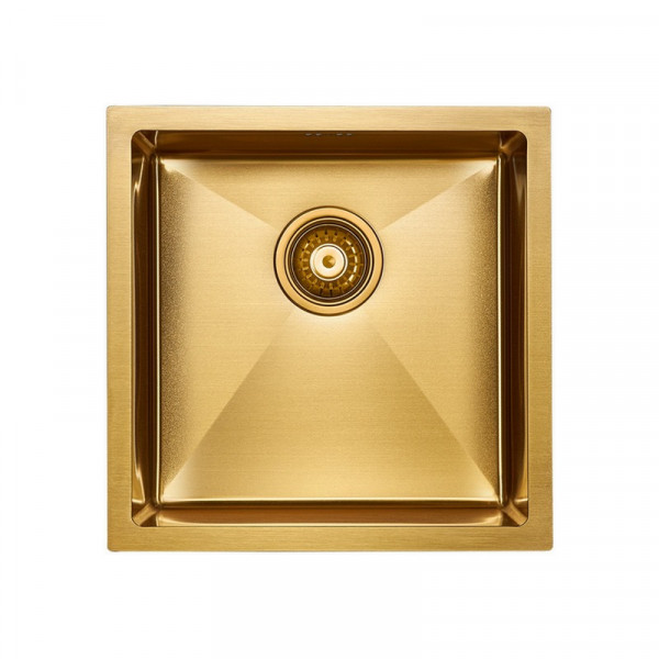 Кухонная мойка Paulmark GERBERG 44 UNI PM254444-BG брашированное золото 44х44 см