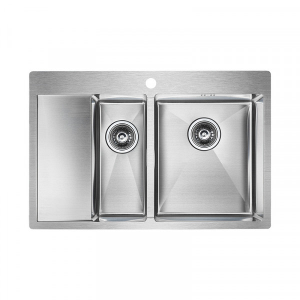 Кухонная мойка Paulmark KRONER 78/2SF PM227851-BSR нержавеющая сталь 78х51см