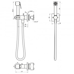 Гигиенический душ со смесителем встраиваемый Grocenberg GB005MG матовое золото