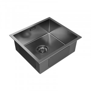 Кухонная мойка Paulmark ALLER 44 UNI PM94444-GM вороненая сталь PVD 44х44см