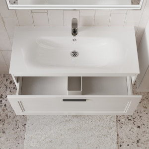 Тумба с раковиной подвесная 100см Terminus Classik CLA101001900301O белый