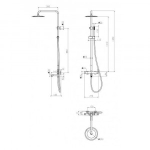 Душевая система Grocenberg GB7099BG Оружейная сталь