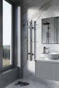 Полотенцесушитель электрический 1200 квадратный Boheme GUN METAL 728-GM