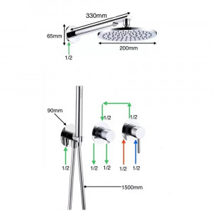 Душевая система встраиваемая без излива Grocenberg GB5090MG матовое золото