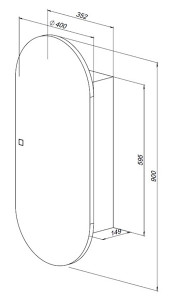 Шкаф-зеркало Aquanet Монте 40х90 344786