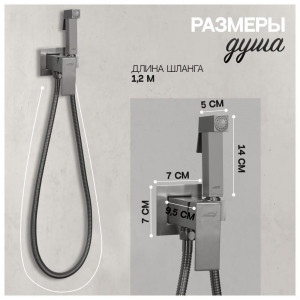 Гигиенический душ со смесителем встраиваемый Hansberge H3077BG графит