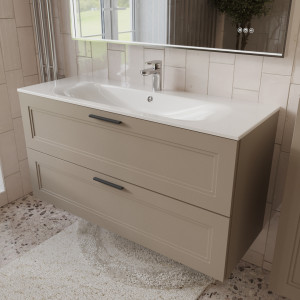 Тумба с раковиной подвесная 120см Terminus Classik CLA101202200501O капучино