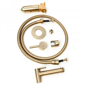 Гигиенический душ со смесителем встраиваемый Hansberge H3099MG матовое золото