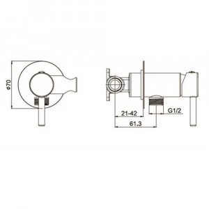Гигиенический душ со смесителем встраиваемый Hansberge H3099BR бронза