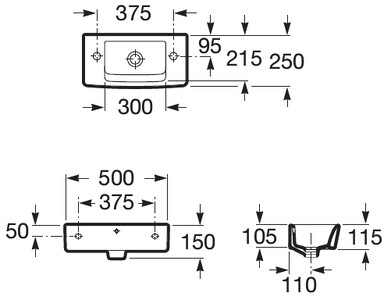 Умывальник Roca HALL 50*25 см (325883000)