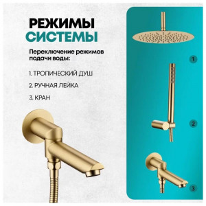 Душевая система встраиваемая Grocenberg GB5099MG-2 матовое золото