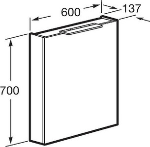 Зеркальный шкафчик Roca Oleta 60 R, белый глянец, 857646806