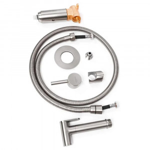 Гигиенический душ со смесителем встраиваемый Hansberge H3099NK никель