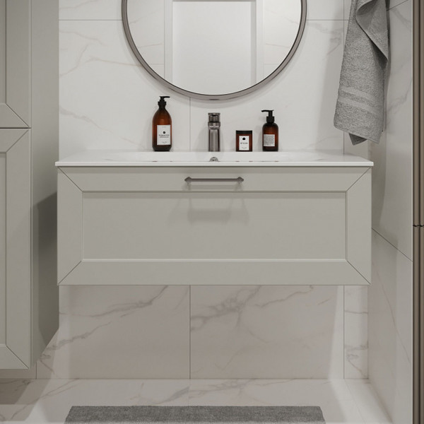 Тумба с раковиной подвесная 100см Terminus Victoria VIC101001900301O белый