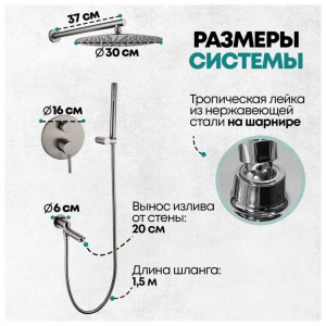 Душевая система встраиваемая Grocenberg GB5099BG-1 графит