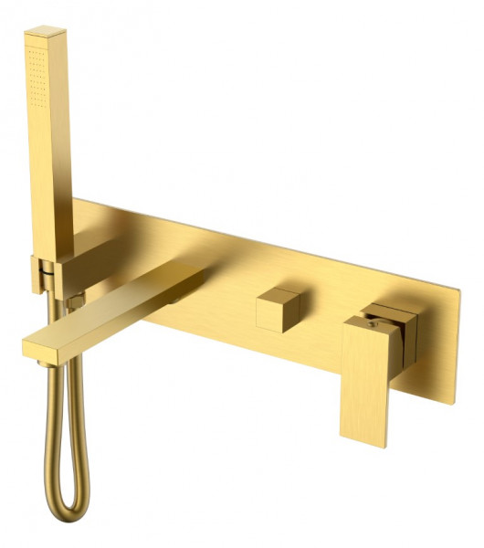 Смеситель для ванны встроенный Boheme Qubic Matt Gold 474-2-MG золото-матовый