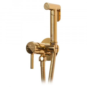 Гигиенический душ со смесителем встраиваемый Grocenberg GB001GO золото