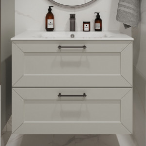 Тумба с раковиной подвесная 80см Terminus Victoria VIC10802900301O белый