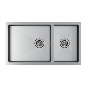 Кухонная мойка Paulmark GERBERG 78/2S UNI PM227844-BS брашированная нержавеющая сталь 78х44 см