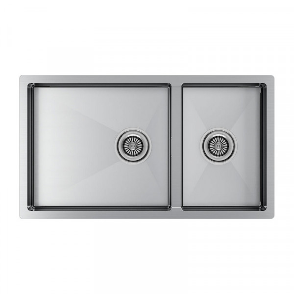 Кухонная мойка Paulmark GERBERG 78/2S UNI PM227844-BS брашированная нержавеющая сталь 78х44 см