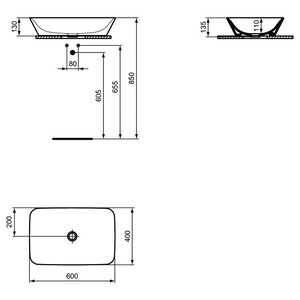 Умывальник-чаша 60 см Ideal Standard CONNECT AIR E034801