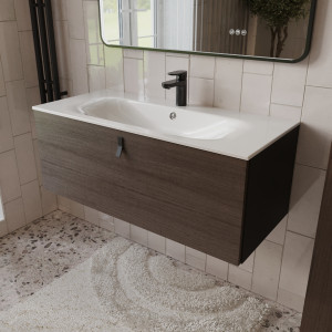 Тумба с раковиной подвесная 100см Terminus Kontur KON101001200001O венге/графит