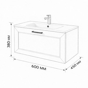 Тумба с раковиной подвесная 60см Terminus Victoria VIC10601900101O айвори