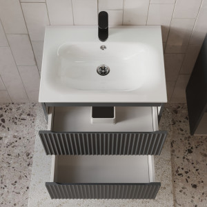 Тумба с раковиной подвесная 60см Terminus Sicilia SIC10602701601O графит