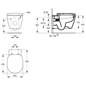 Комплект Ideal Standard 3 в 1 инсталляция + унитаз + крышка микролифт (W220101)